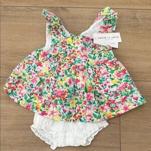 Janie and Jack Floral Set - Pink, Green, Yellow